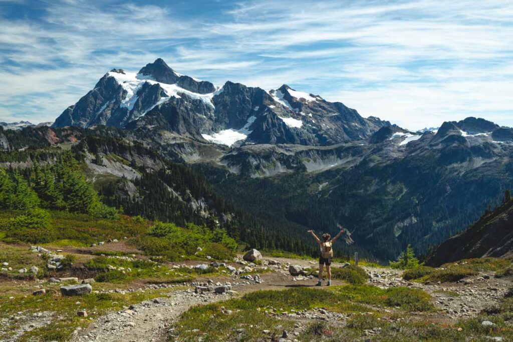 Mountain view from the Chain Lakes Loop, one of the best hikes in Washington