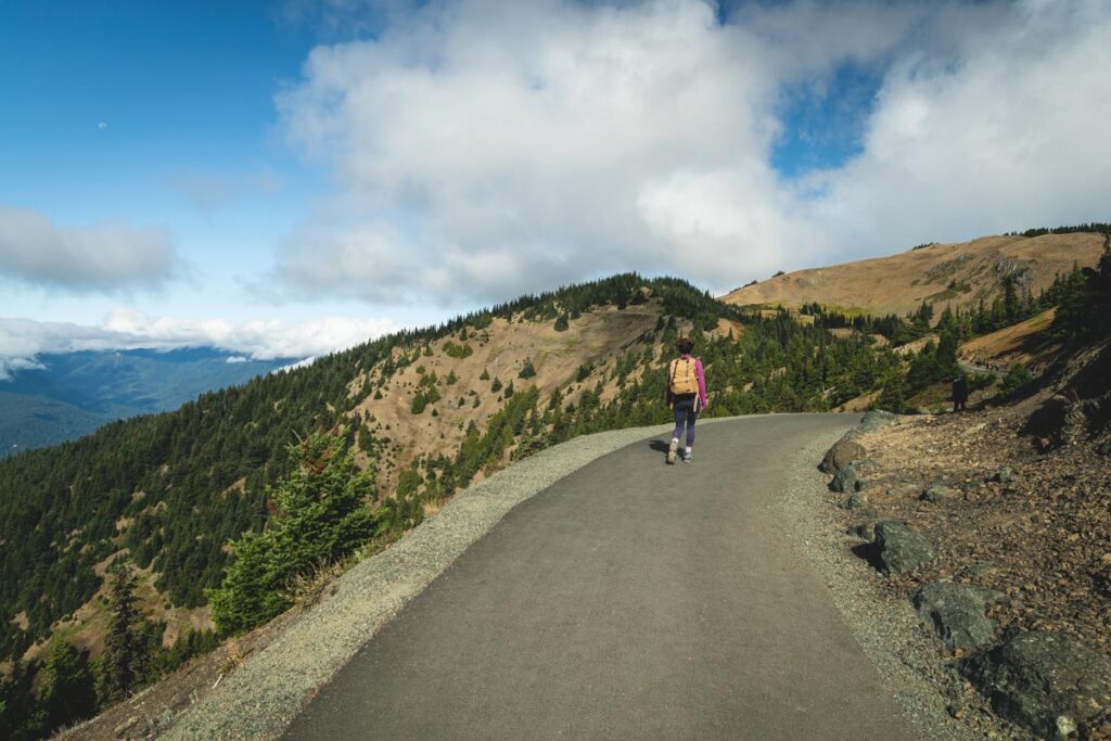 Nina hiking along the Hurricane Ridge Trail in Olympic National Park.