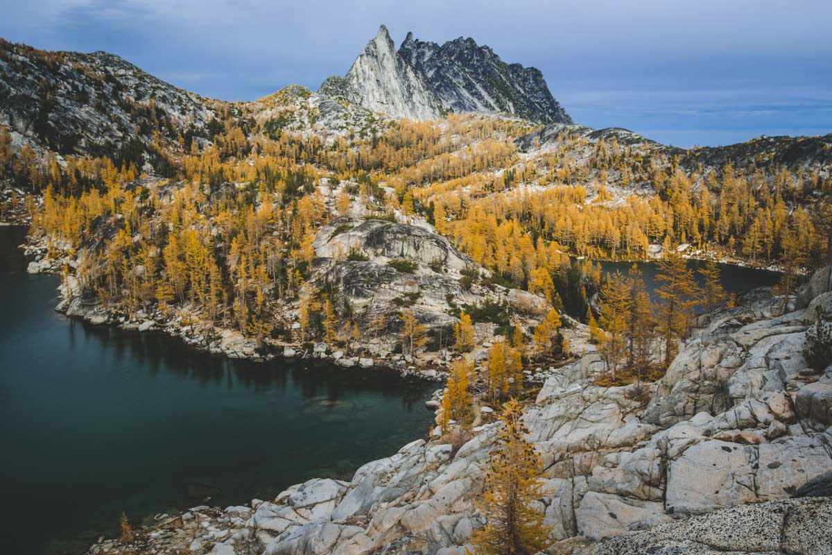 Autumn scenery on the mountains of The Enchantments near Leavenworth.