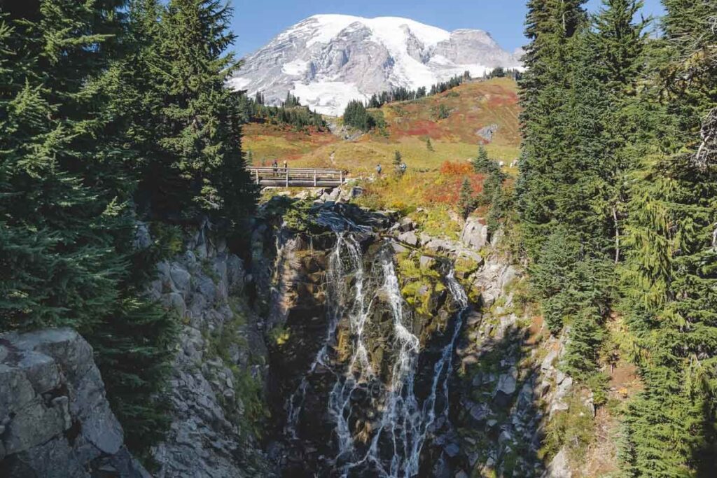 Bridge over Myrtle Falls on the Skyline Loop Trail