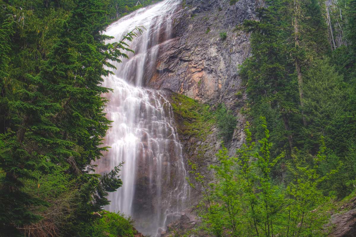 Spray Falls in Mount Rainier National Park, Washington