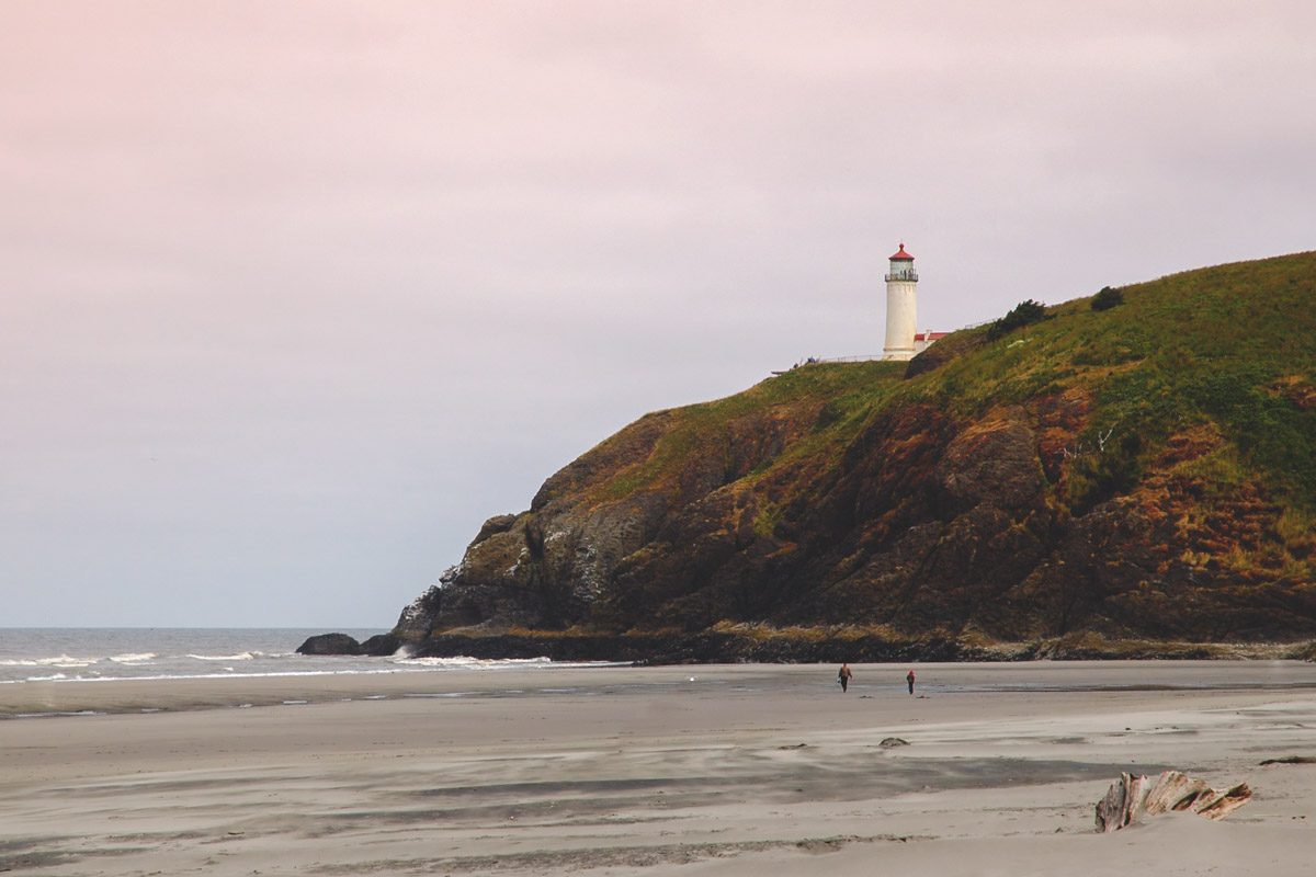 Benson Beach and North Head Lighthouse at Cape Disappointment State Park