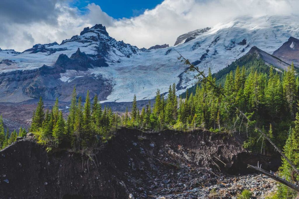 Mountain view from the Glacier Basin Trail Mount Rainier Hikes