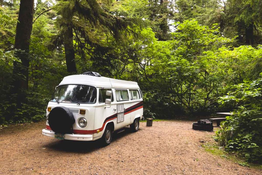 RV at Mora Campground near Rialto Beach Hole in the Wall hike