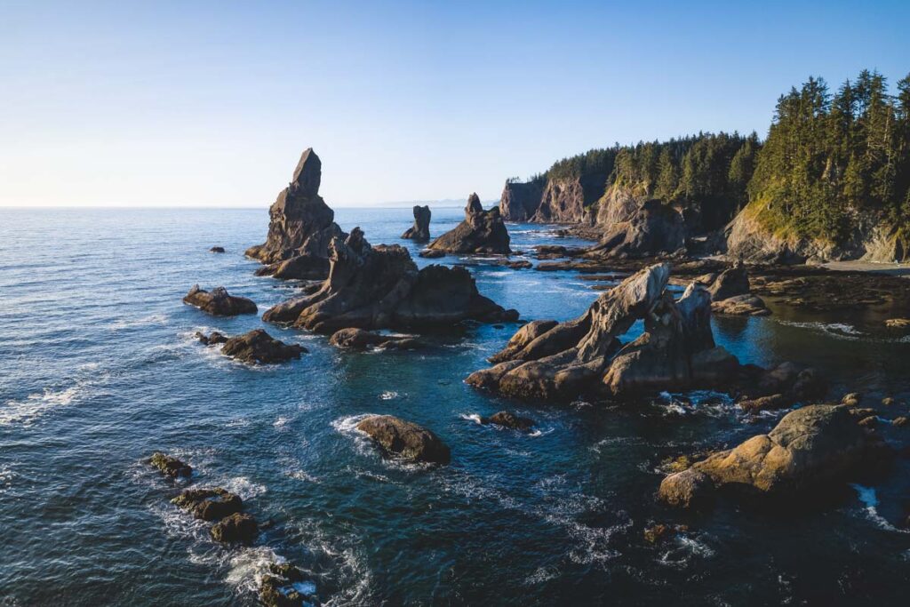 Rocks at Shi Shi beach one of the Olympic National Park beaches