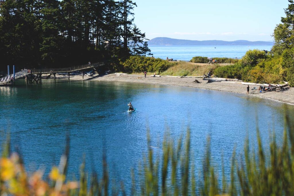 Paddleboarder at Rosario head in Deception Pass State Park