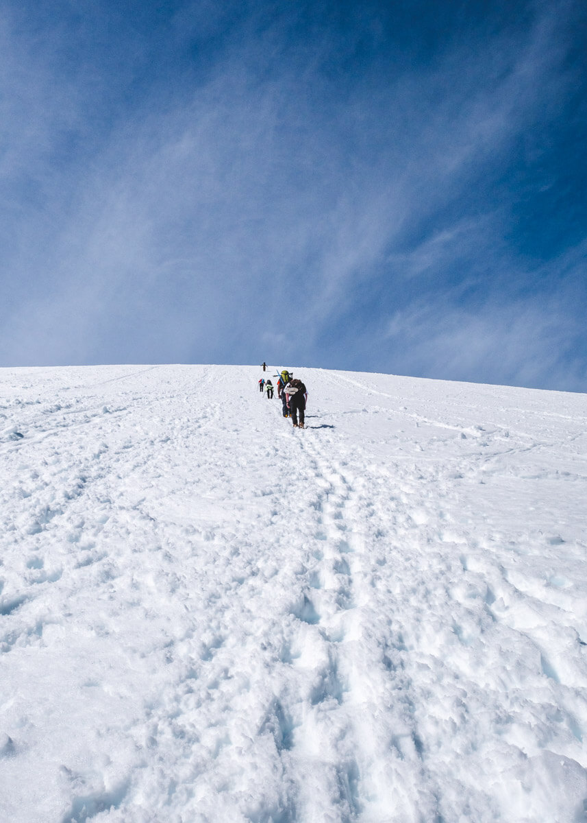 Hiking Mount St. Helens in winter