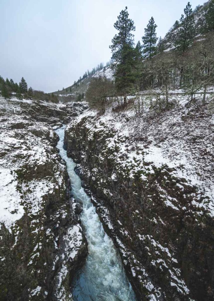 Swale Canyon on the Klickitat Trail in inter in Washington