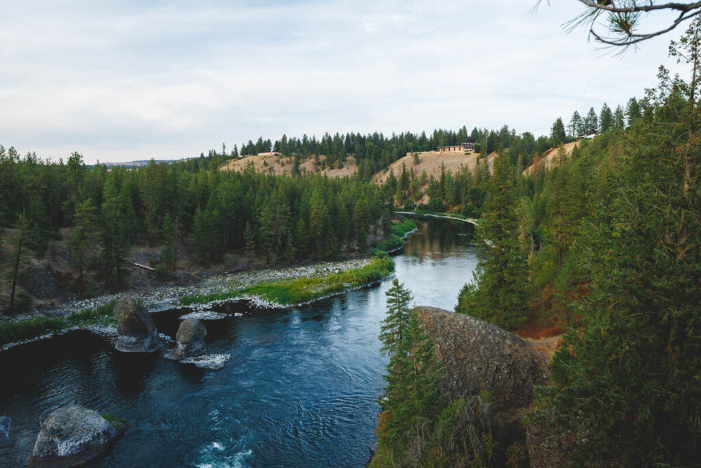 A view across Spokane River in the Bowl and Pitcher area.