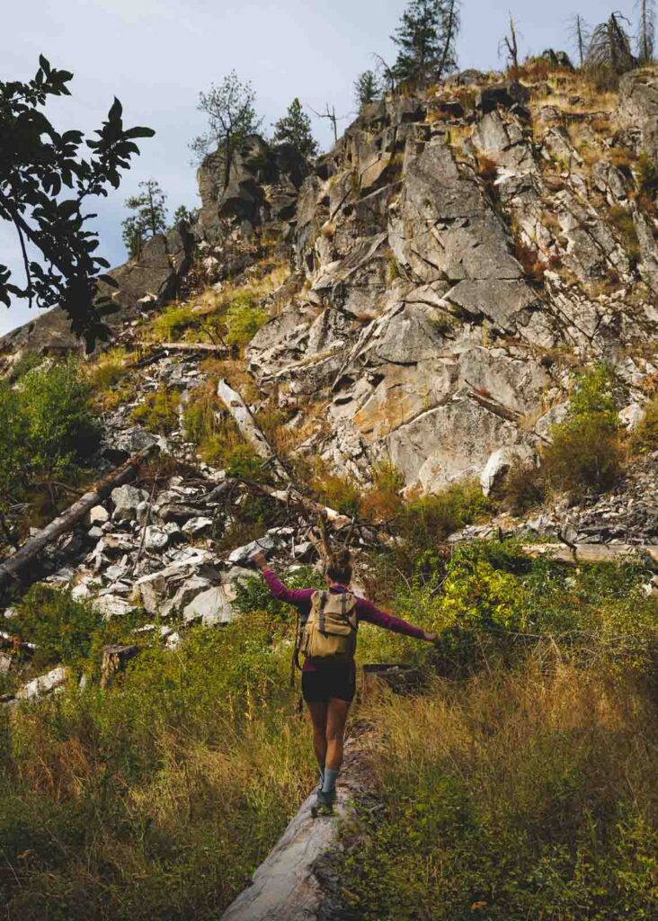 Nina hiking around Riverside State Park outside Spokane Washington.