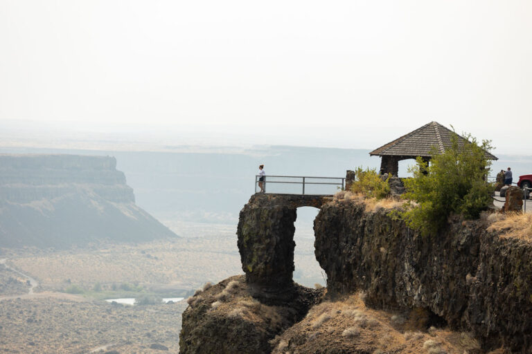 The biggest waterfall that ever existed sits dry in central Washington, and its visitor center is closed